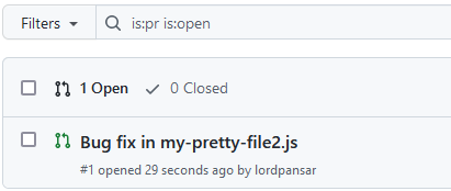The pull request tab in Github