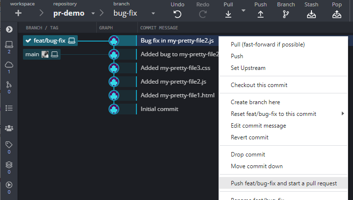 GitKraken right click